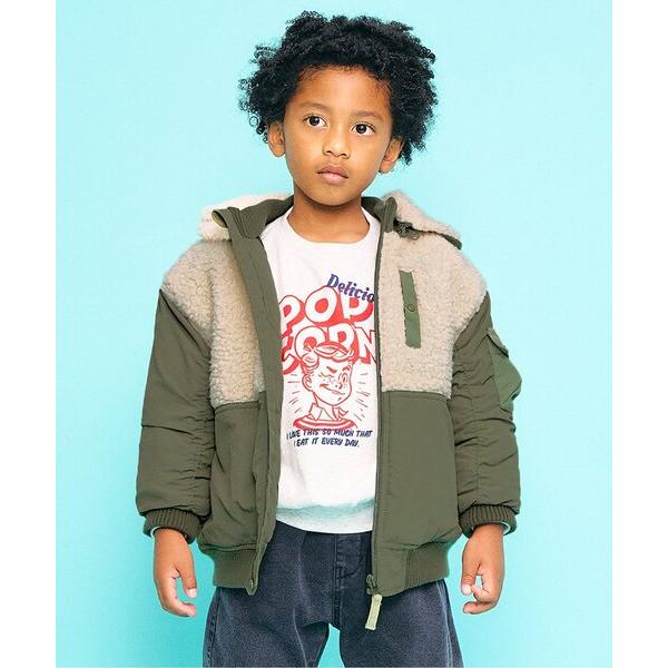 ダウン アウター 「ジュニア対応」ボア切り替えジャケット キッズ 子供服 男の子 女の子