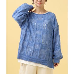 マタニティ 「産前・産後対応」マタニティ／ふわふわ編み柄ニット　591800