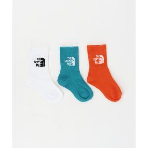 靴下 「THE NORTH FACE」ジャカード ロゴ 3P クルー / 靴下 / キッズ キッズ 子供 男の子 女の子