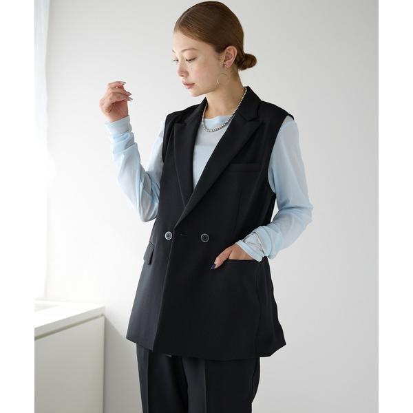 ベスト ジレ 多サイズ対応 高収納テーラードジレ レディース
