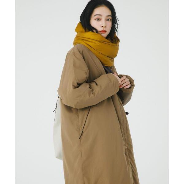 ダウンコート ダウンジャケット 「UR TECH」中綿 ノーカラーコート レディース