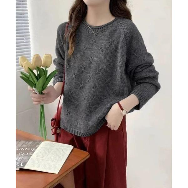 ニット セーター 星柄×ふんわりニットトップス レディース