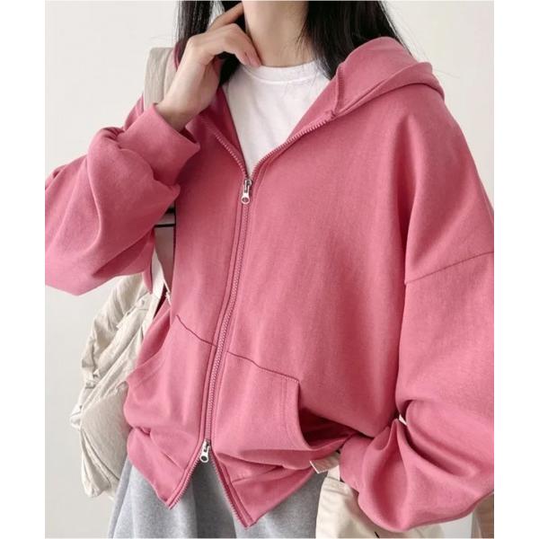 パーカー オーバーサイズダブルジップパーカー レディース
