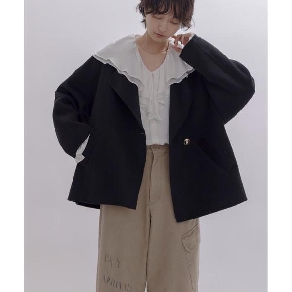 コート アウター リバー仕立てハーフコート レディース