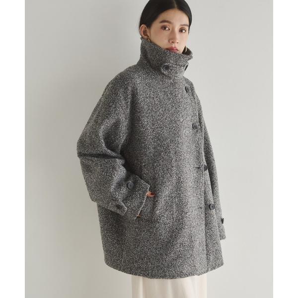 コート アウター くるくるブークレ ミディアムコート レディース