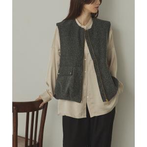 ベスト ジレ バルーン ツィードベスト レディース