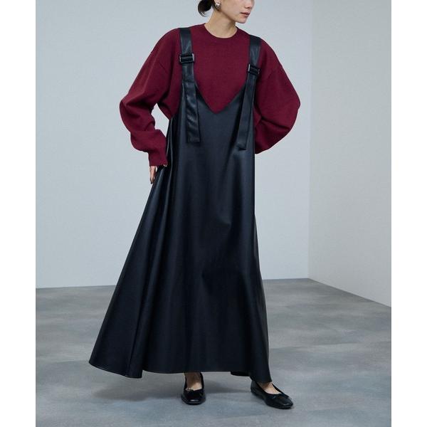 ジャンパースカート milli de l'air ソフト合皮ジャンバースカート