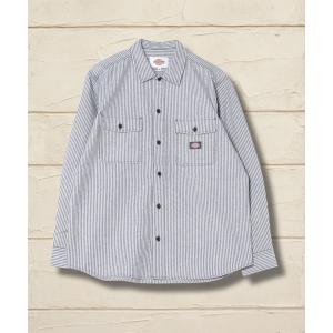 シャツ Dickies ヒッコリーストライプ ワークシャツ フラップポケット仕様 メンズ レディース