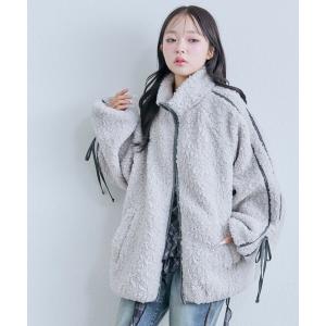 ブルゾン アウター パイピングボアブルゾン レディース