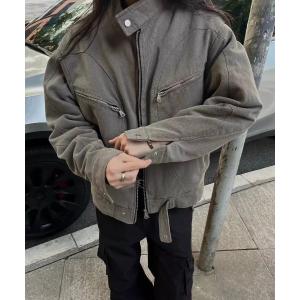 レザージャケット ライダース 「LAMPOON」デニムシングルライダースジャケット レディース