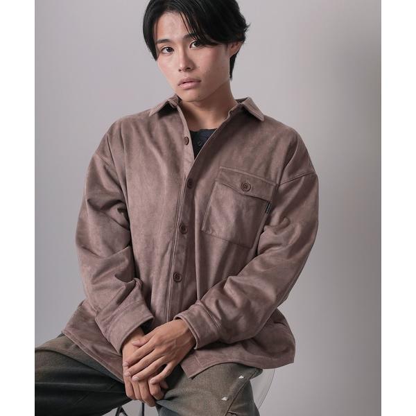 シャツ 「70」カットスウェード  裏起毛 シャツジャケット メンズ レディース