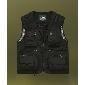 ベスト ジレ 9D7 マルチポケット ユーティリティ ベスト / Utility Fishing Vest メンズ レディース