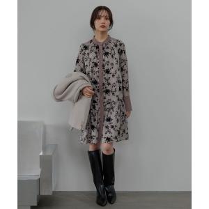 ワンピース フロッキープリントシャツミニワンピース603872