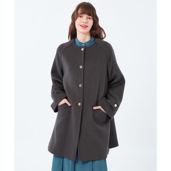 ノーカラーコート コート 「WELBURY NO COLLAR（ウェルベリーノーカラー）」ウールメル...
