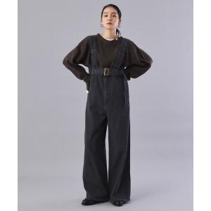 サロペット オーバーオール ハイウエストデニムサロペット レディース