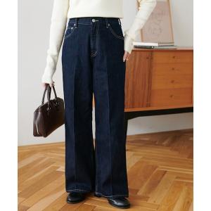 ジーンズ デニム デニムパンツ センタープレスストレートデニムパンツ レディース