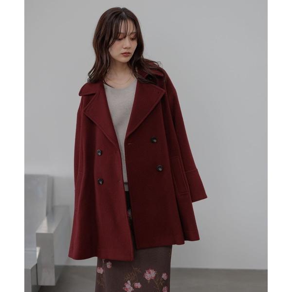 ピーコート pコート ビーバーウールハーフコート493955 レディース