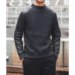 トレーナー スウェット 「 日本製・ワッフルシャツ 」Jackman X Lavenham Waffle Armored Midneck Mens /