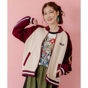 ブルゾン アウター ScoLar/スカラー　刺繍ジャージBZ レディース