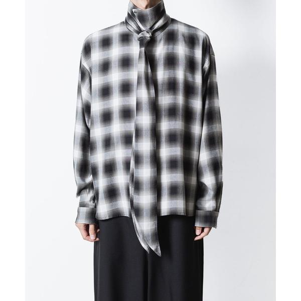 シャツ OMBRE-CHECK SHORT SCARF SHIRT メンズ