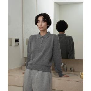 ニット セーター simple polo rafu knit pullover / シンプルポロラフニットプルオーバー レディース