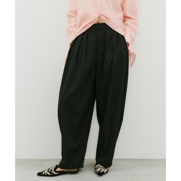 スラックス パンツ ツイルタックボリュームコクーンパンツ レディース