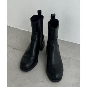 ブーツ リブ切替ショートブーツ レディース