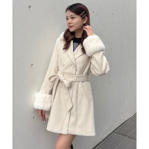 ダウンコート ダウンジャケット フレアダブルコート レディース