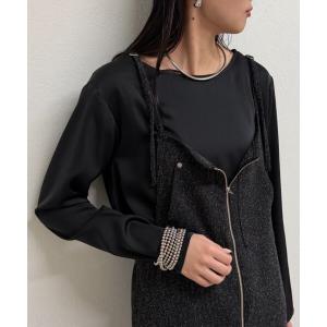 ブラウス シャツ サテンロンTブラウス レディース