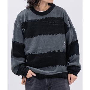 improves（インプローブス） ダメージ ボーダー ニット メンズ