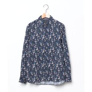 「Ted Baker」 花柄長袖シャツ 3 ネイビー メンズ