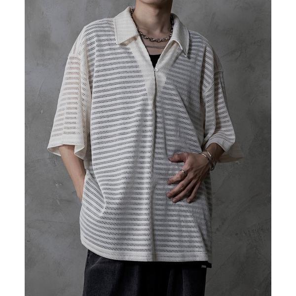 「INTER FACTORY」 半袖シャツ MEDIUM アイボリー メンズ