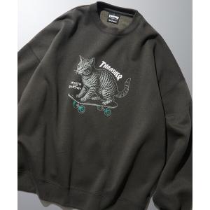 トレーナー スウェット 限定展開 THRASHER×FREAK'S STORE /スラッシャー 別注 ビッグシルエット プリント クルーネック スウェ