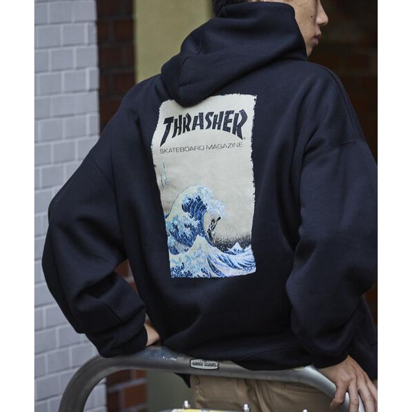 パーカー 限定展開 THRASHER×FREAK'S STORE 別注 ビッグシルエット バックプリ...