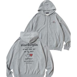 パーカー MARK GONZALES ARTWORK COLLECTION/マークゴンザレス 別注 裏毛 ストリート バックプリント スウェット ジッ