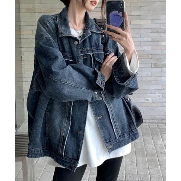 デニムジャケット gジャン ルーズな着こなしにおすすめのオーバーサイズデニムジャケット レディース