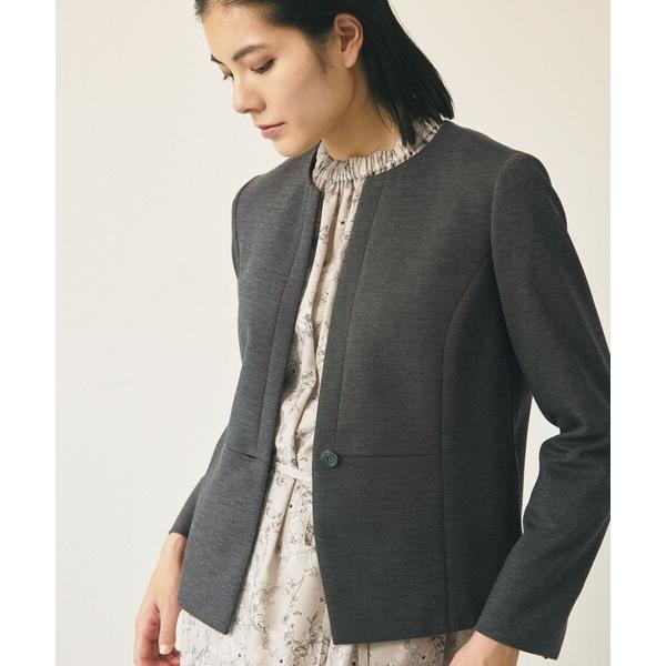 ジャケット ノーカラージャケット 「美シリーズ・セットアップ対応・ウォッシャブル」プレミアムジャージ...
