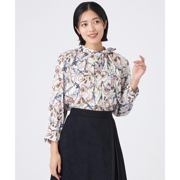 ブラウス シャツ 「ウォッシャブル」タッセルプリント レディース