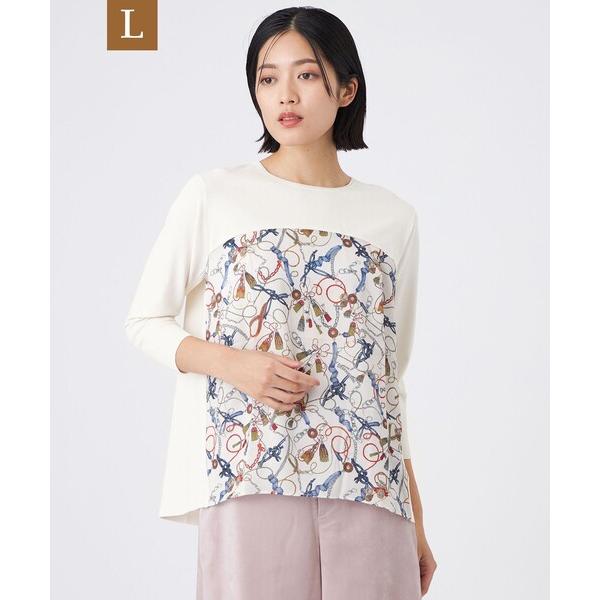 ニット セーター 「L」「ウォッシャブル」タッセルプリントセーター レディース