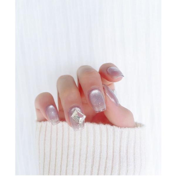 ネイルチップ ネイルシール 「not a nail」水光マグネットビジューショートネイルチップ