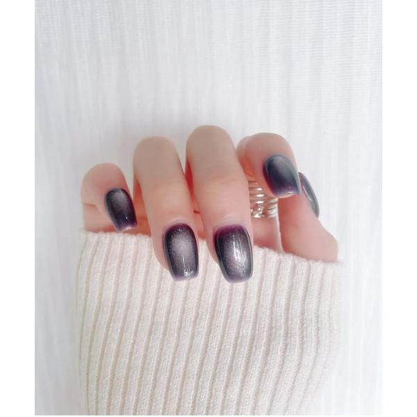 ネイルチップ ネイルシール 「not a nail」水光マグネットシンプルデザインショートネイルチッ...