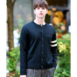 カーディガン ウォッシャブル アームライン ラウンドカーディガン メンズ