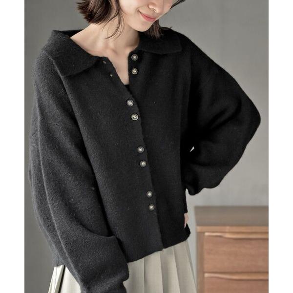 カーディガン ポロニットカーディガン レディース