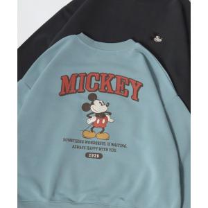 トレーナー スウェット 裏起毛 Disney/ディズニー ミッキー＆フレンズ/ベイマックス/トランプ/レディ オーバーサイズ 裏起毛 プリントスウェットトレーナー