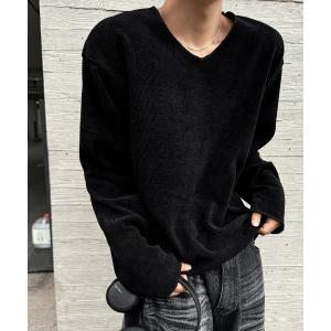 セーター ニット ブリンVネックカットオフニット メンズ レディース