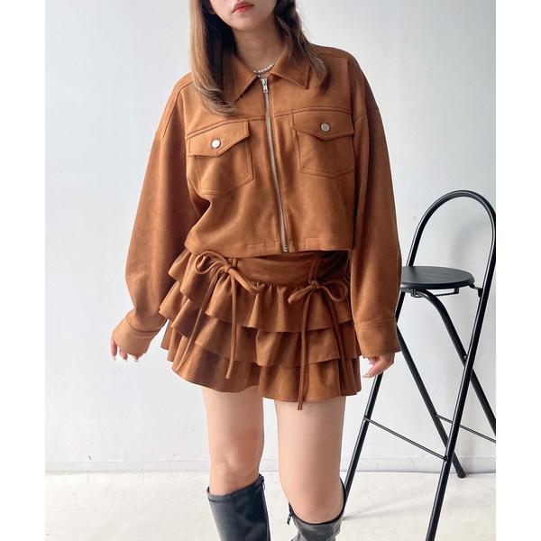 ブルゾン アウターアソートデザイン Wポケットショートジャケット セットアップ対応 レディース