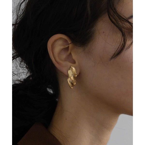 イヤリング マット調シャープメタルイヤリング レディース