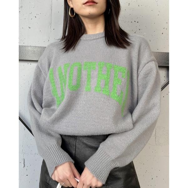 ニット セーター 「＆soiree」カレッジロゴモヘアライクニットセーター レディース