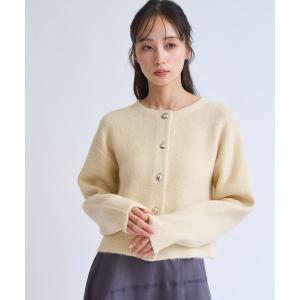 ニット セーター ラクーンブレンドニットジャケット レディース
