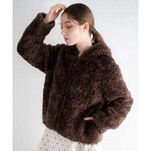 ブルゾン アウター ボアフーディーショートブルゾン レディース